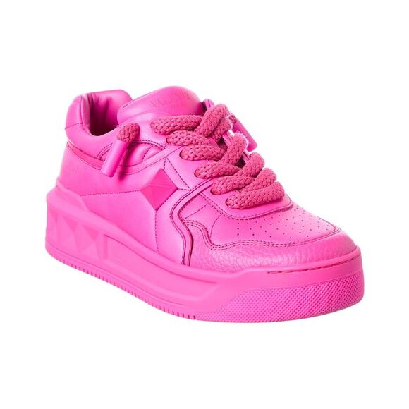 Valentino Roman Stud Leather Sneaker Pink